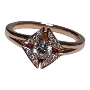 K18 ピンクゴールドダイヤリング