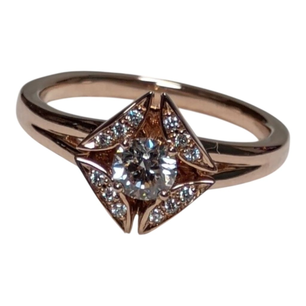 K18 ピンクゴールドダイヤリング