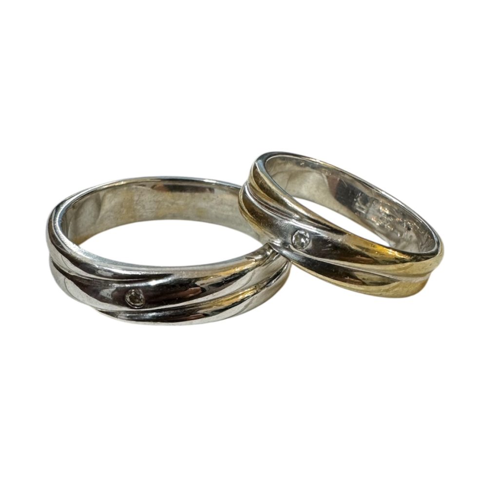 K18WG(18金ホワイトゴールド) メレダイヤ リングセット