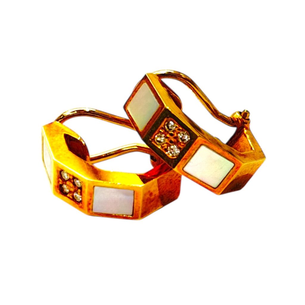 K18 メレダイヤ イヤリング