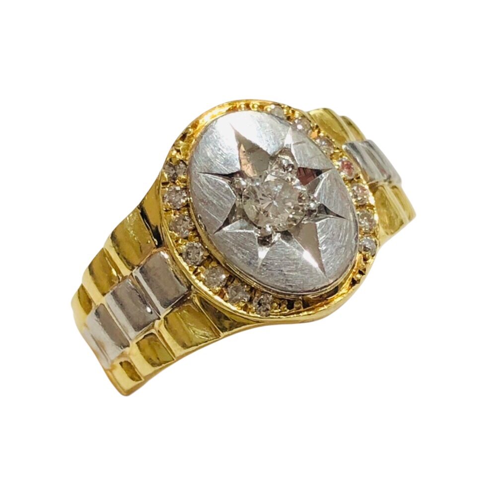 K18/Pt850(18金/プラチナ850)　ダイヤ0.27ct　リング