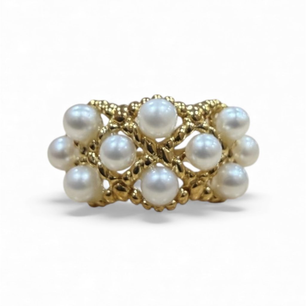 K18 パール付き リング アクセサリー