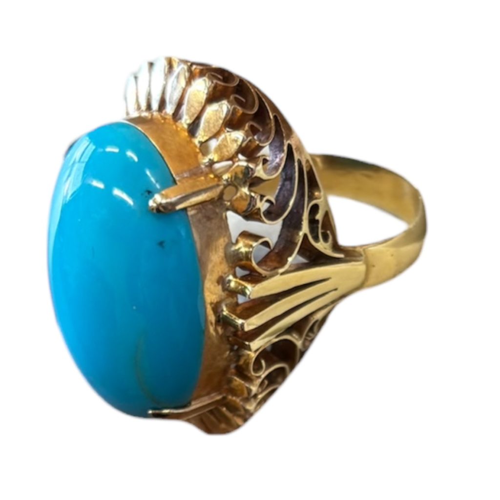 K18（18金）ターコイズ付きリング