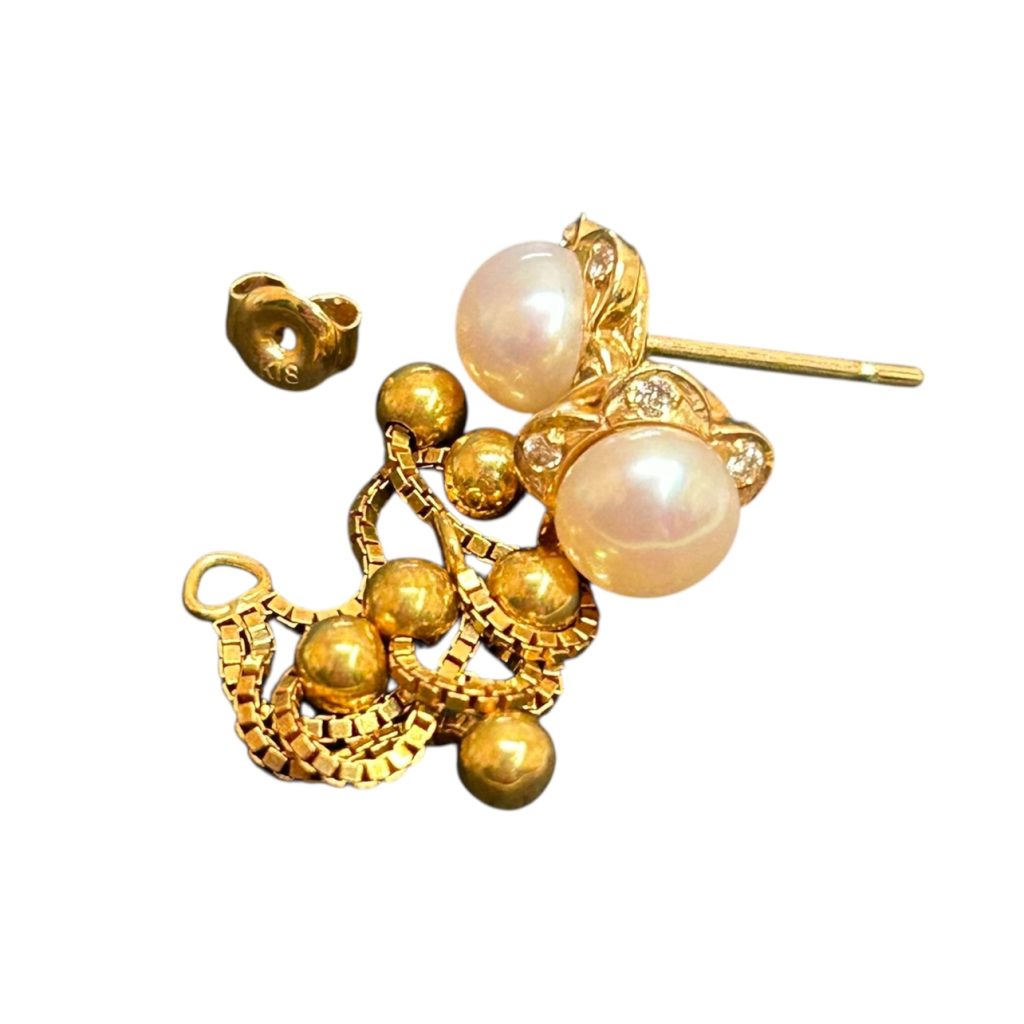 K18　18金　パール　ピアス