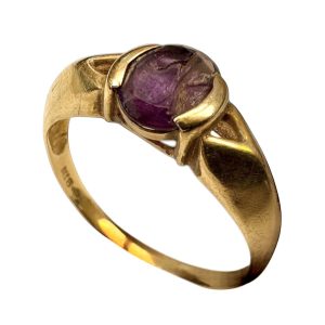 【K18 (18金)】欠けたアメジスト リング