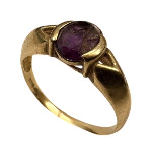 【K18 (18金)】欠けたアメジスト リング