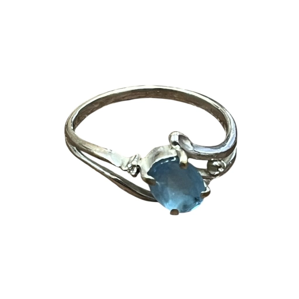 K10WG(10金ホワイトゴールド)　石付　リング