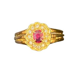 ルビー メレダイヤ リング K18 18金 750