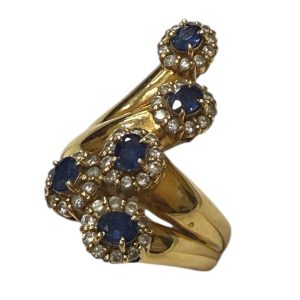 K18 18金 サファイア付きリング