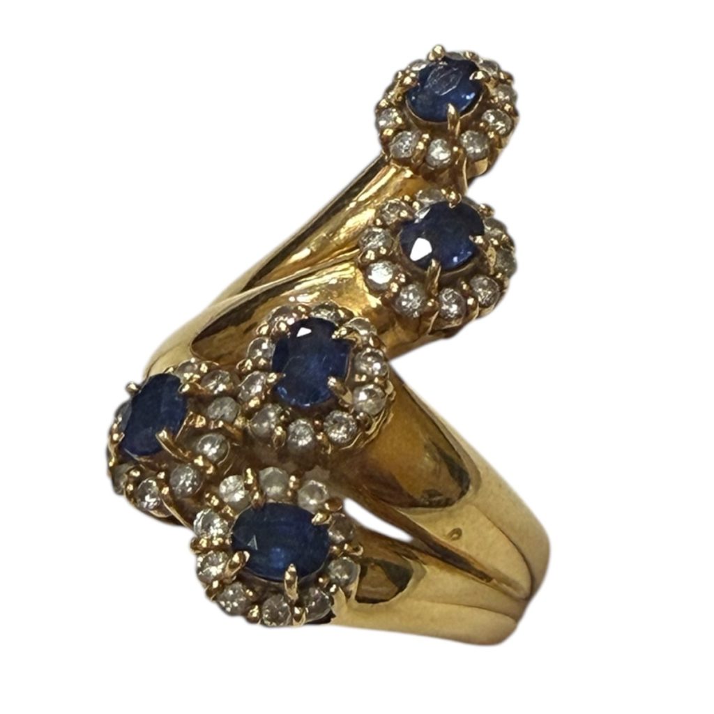 K18 18金 サファイア付きリング