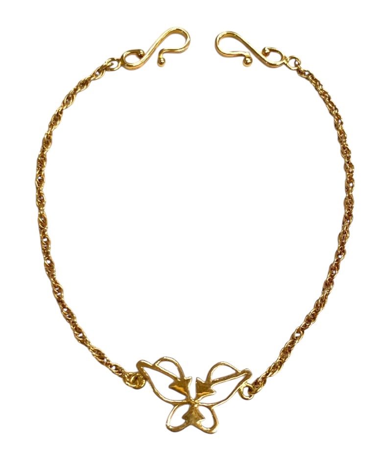 K18　ゴールド　バタフライモチーフ　帯留め