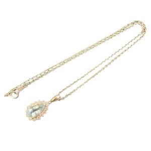 Pt850/Pt900アクアマリンネックレス