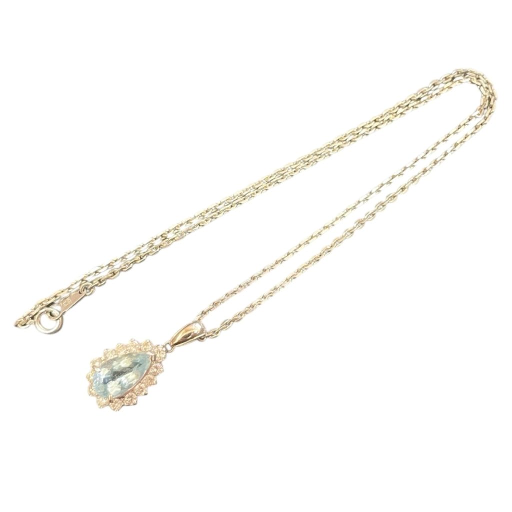 Pt850/Pt900アクアマリンネックレス