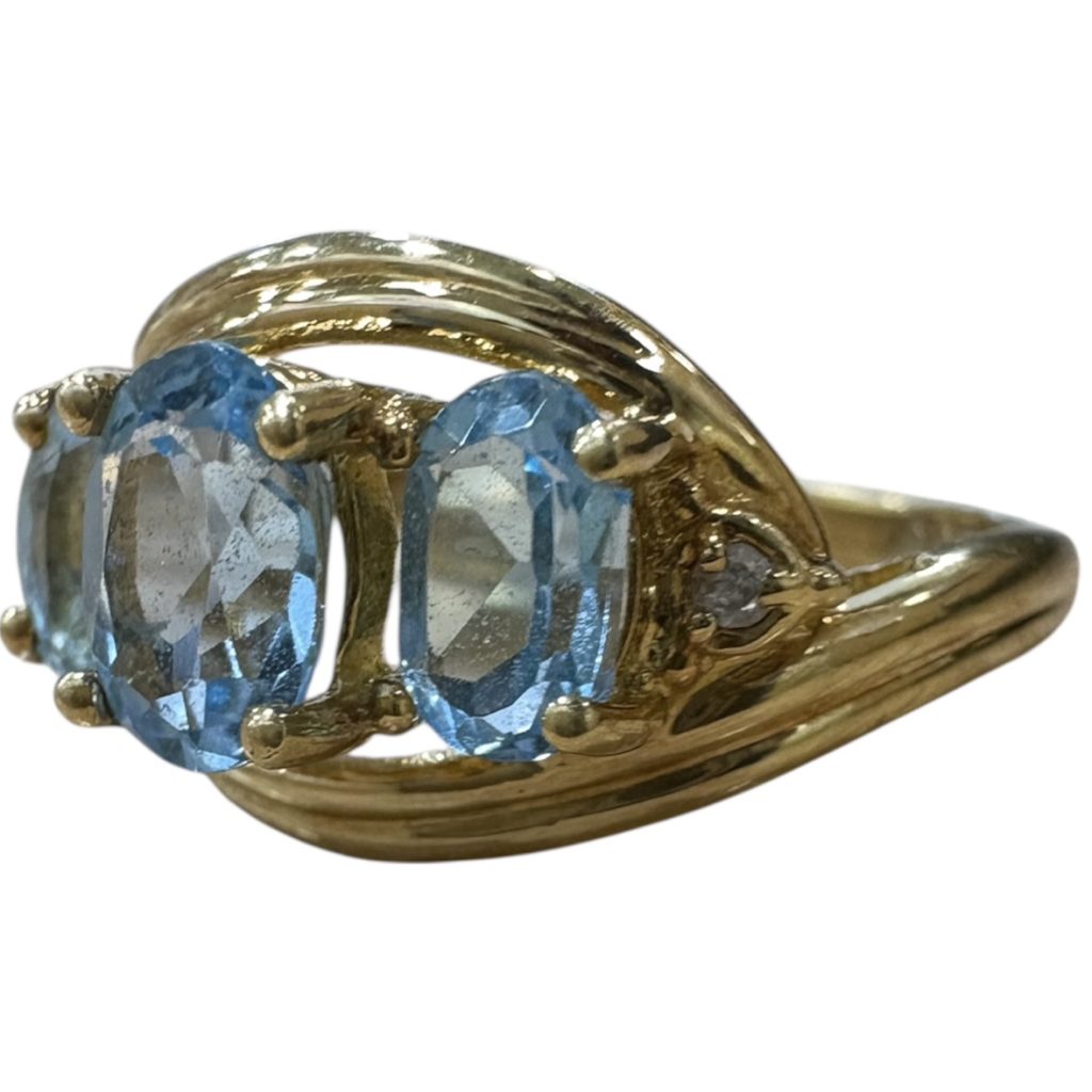 K18 ( 18金 )リングブルートパーズ付き