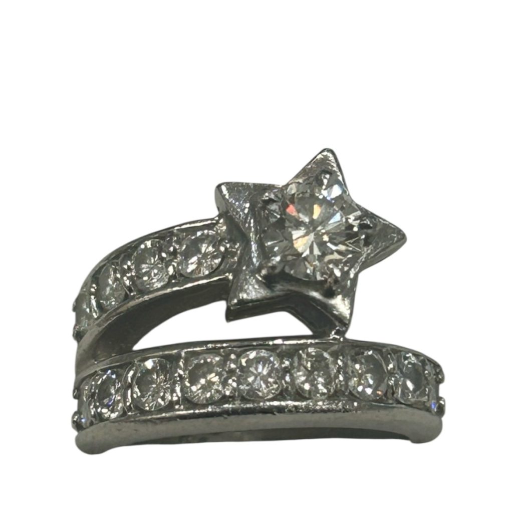 K18WG リング ダイヤ付き