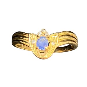 サファイア メレダイヤ リング K18 18金 750