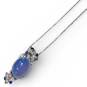 K18WG スターサファイア ネックレス 18金 ホワイトゴールド