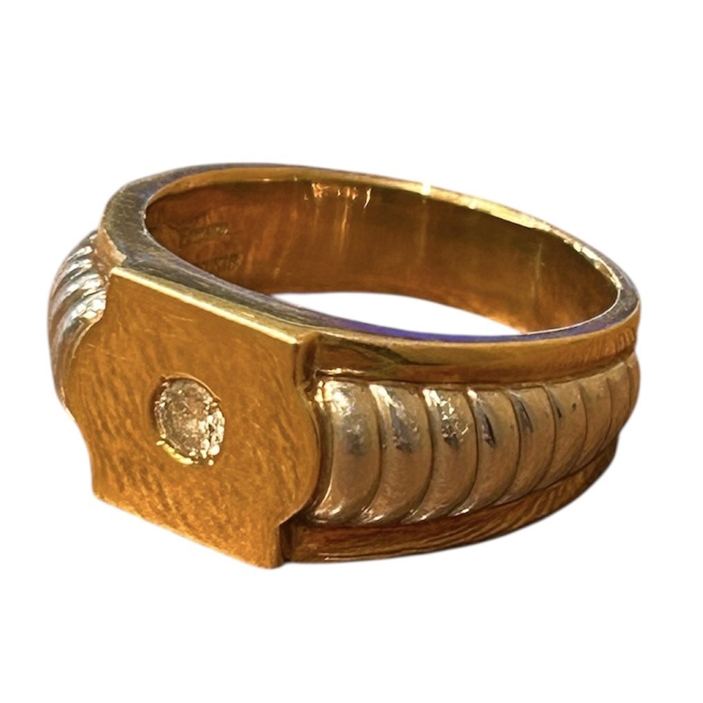 K18 Pt900 コンビリング ダイヤ