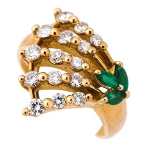 K18(18金）エメラルドリング