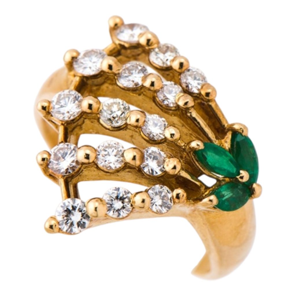 K18(18金）エメラルドリング