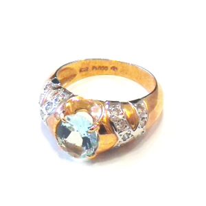 K18/Pt850 アクアマリンリング