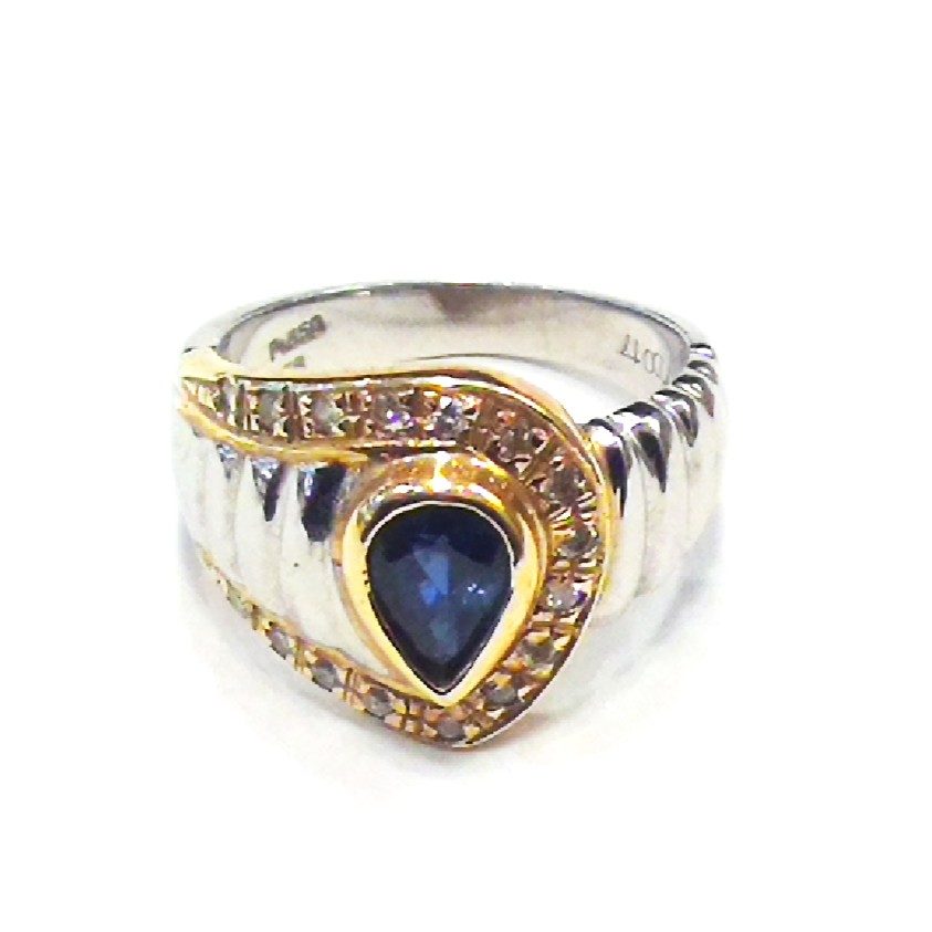 K18/Pt850 サファイアリング