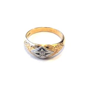 K18/Pt900 メレダイヤリング