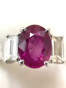 pt900 プラチナ ルビー付きリング 指輪