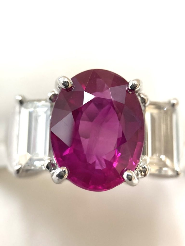 pt900 プラチナ ルビー付きリング 指輪