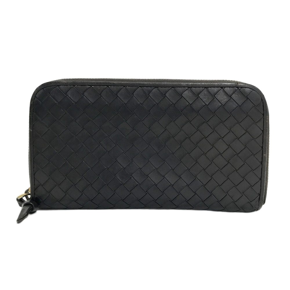BOTTEGA VENETA ボッテガ ヴェネタ 114076 V0013 2040 イントレチャート ラウンドジップ 長財布 ブラウン系 [240101585077] メンズ