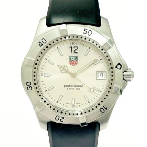 TAG HEUER タグホイヤー WK1112-0 プロフェッショナル SS×ラバー シルバー文字盤 QZ メンズ腕時計 529881
