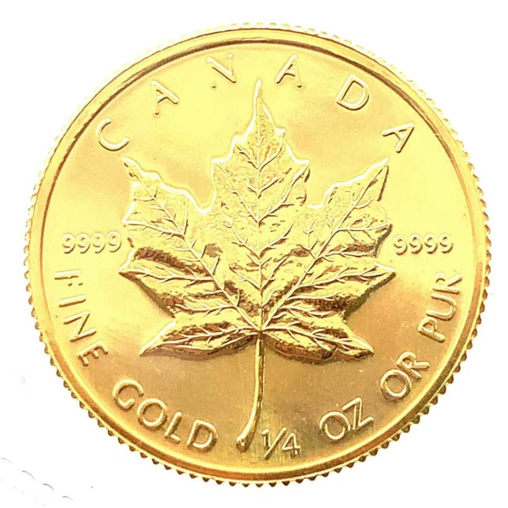 メイプルリーフ 1985年 7.7g 1/4オンス メイプル金貨 エリザベス女王 純金 24金 カナダ王室造幣局 コイン