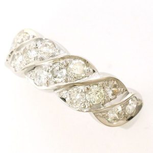 PT900 リング 指輪 13.5号 ダイヤ 1.00 カード鑑別書 総重量約6.8g 中古 美品