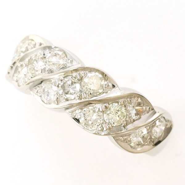 PT900 リング 指輪 13.5号 ダイヤ 1.00 カード鑑別書 総重量約6.8g 中古 美品