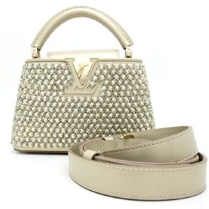 LOUIS VUITTON LV ルイ・ヴィトン カプシーヌ MINI M14852（廃番） ハンドバッグ カーフ ゴールド レディース DH90686