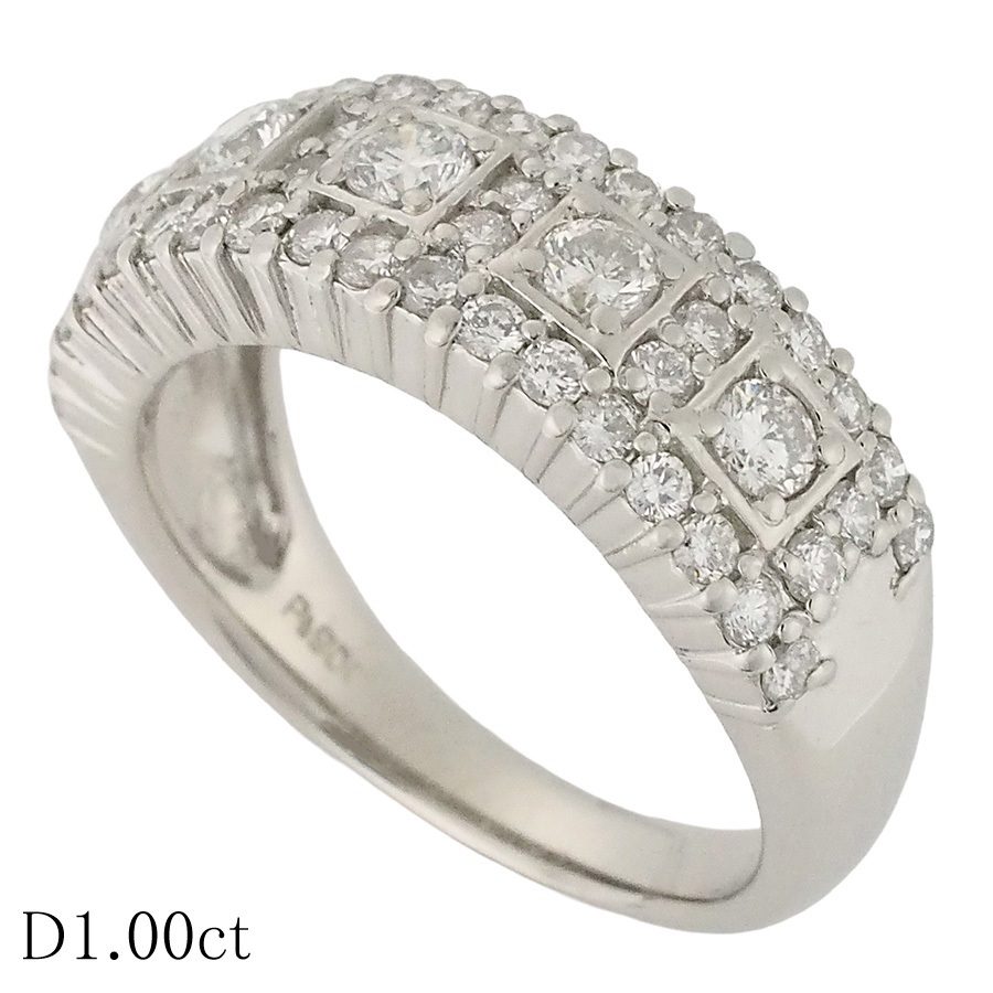 ダイヤモンド/1.00ct デザイン リング Pt900 11号