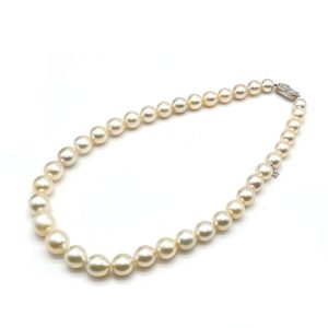 MIKIMOTO　アコヤパール10-13.6mm　ダイヤ　K14金具　ネックレス　50cm　ソーティング付