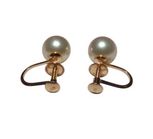 K18　１８金　アコヤ真珠 約7.0mm ホワイト イヤリング 本真珠 アクセサリー pearl あこや パール