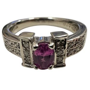 Pt850 ピンクサファイアリング