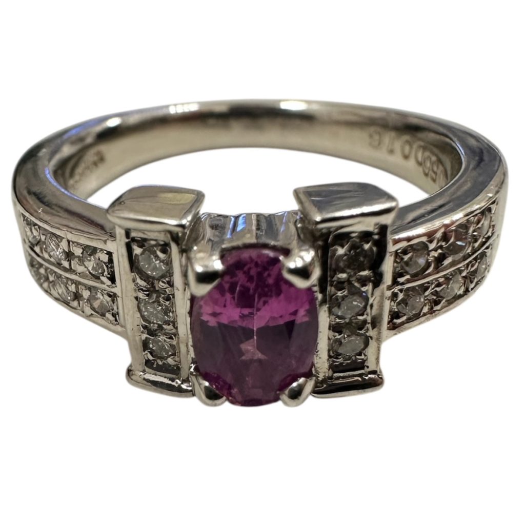 Pt850 ピンクサファイアリング