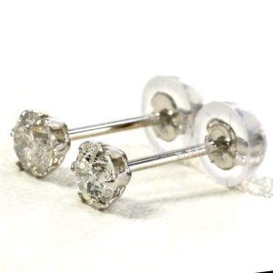 Pt900 プラチナ ダイヤ付きピアス
