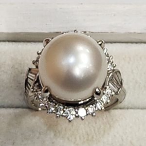 プラチナ900 (Pt900) パール ダイヤモンド リング 真珠 | 根室市西浜町