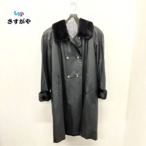 レザー ファー付きコート