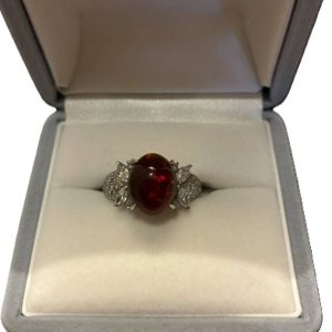 Pt900 ガーネット リング