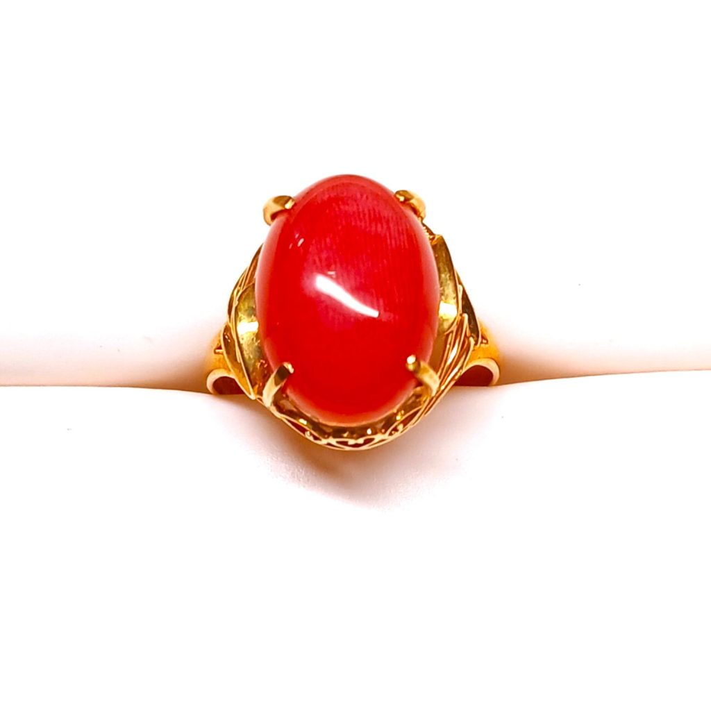 【K18 リング】18金・赤珊瑚・指輪・貴金属・アクセサリー