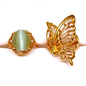 【K18 まとめ】18金・クリソベリルキャッツアイ・リング・指輪・貴金属・アクセサリー