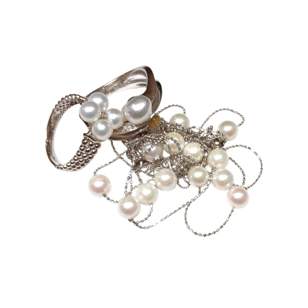 【K18WG まとめ】18金ホワイトゴールド・パール・真珠・リング・ネックレス・貴金属・アクセサリー