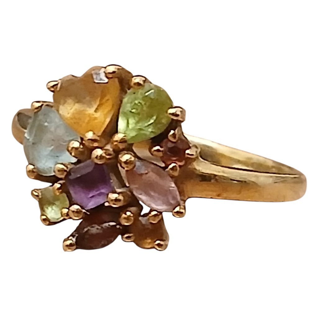 K10（10金・416）カラーダイヤモンドリング