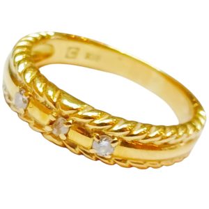 K18(18金)ダイヤ付きリング