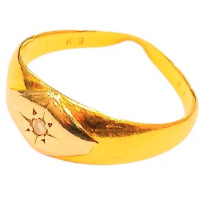 K18(18金)＆Pt900(プラチナ)ダイヤ付きリング